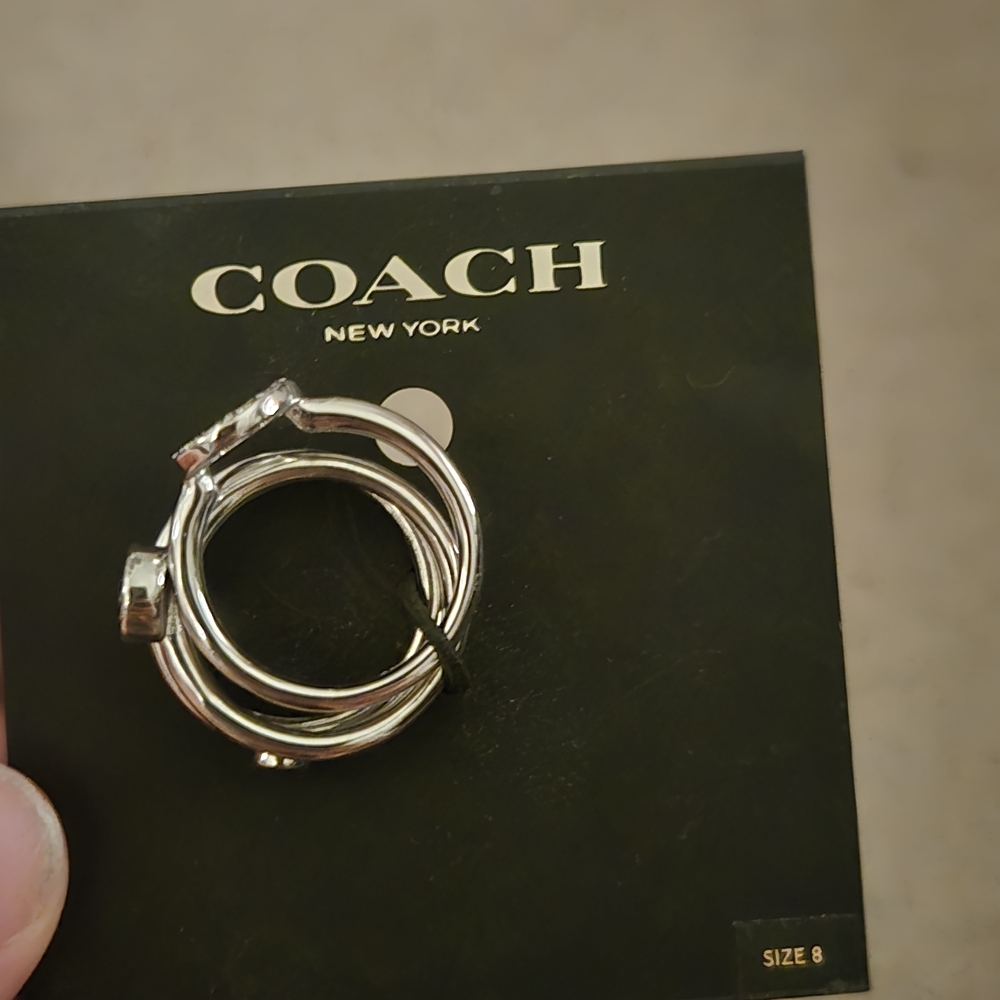 Coach Silver Ring Set